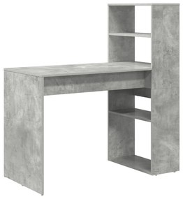 vidaXL Asztal tárolóval Beton Szürke 113x54x120 cm Szerelt fa