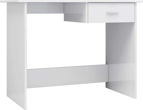 vidaXL magasfényű fehér szerelt fa íróasztal 100 x 50 x 76 cm