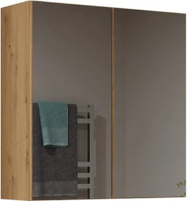 Pola 2DL felső fürdőszoba szekrény, 60x60x22 cm, tölgy