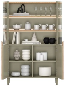 Amilio vitrin 100 cm - eukaliptusz / baltic tölgy / natúr tölgy fogantyú