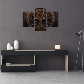 Kép – Fából készült életfa (90x60 cm)