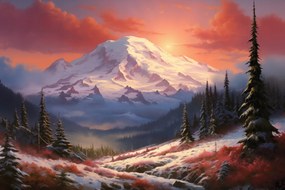 Poszter 91,5x61cm Hajnali fény csúcsai