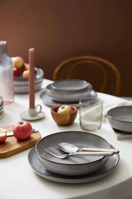 12 részes porcelán étkészlet szürke