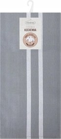 Konyhai törlőkendő Olivia 50x70 Eurofirany fehér ezüst függőleges csíkok