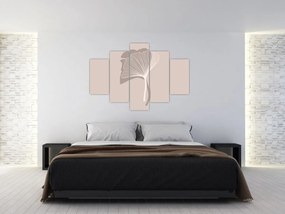 Kép - Bézs színű levelek N⁰4 (150x105 cm)