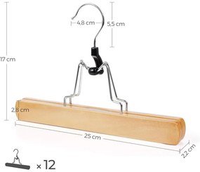 Fa nadrágtartó 12 db csúszásmentes felület