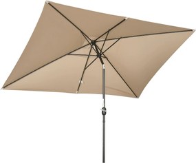 Outsunny Alumínium Napernyő 200x300x253 cm Téglalap Alakú Kertiparaván Karral és Leemelhető Oszloppal Teraszhoz, Medencéhez, Kerti Használatra Khaki |