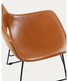 Konyakbarna bőrutánzat bárszék (ülésmagasság 76 cm) Zahara – Kave Home