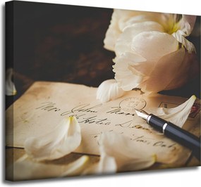 Vászonkép Botanika Szirmok a leveleken 50x40