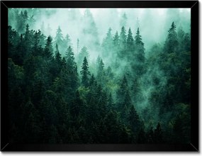 Poszter fekete keretben 40x30 Erdő Köd Tájkép Utazás
