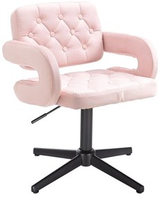 HR8403CROSS Púderrózsaszín modern velúr szék fekete lábbal