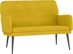 vidaXL sárga bársonypad 108x79x79 cm