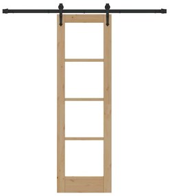 Egyszerű Csúszó Ajtó Barna 61 x 198.5 cm Fa és fém
