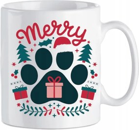 Karácsonyi Bögre Kutyáknak Cicáknak Merry Pawmas Ajándék 330 ml