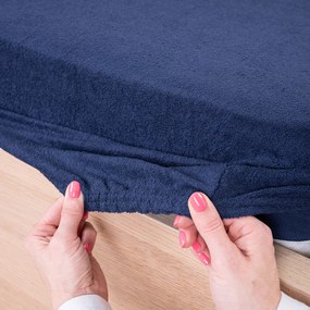 4Home frottír lepedő sötétkék, 90 x 200 cm
