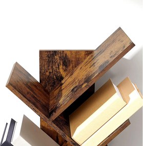Fa alakú könyvespolc 8 szintes 50 x 25 x 141,5 cm, rusztikus barna