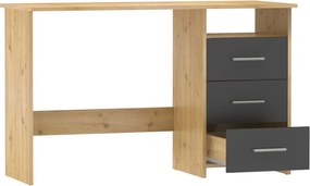 Számítógépasztal, artisan tölgy/grafit, LARISTOTE NEW