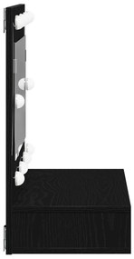 LED Tükrös Szekrény Fekete Tölgy - 90x31.5x62 cm