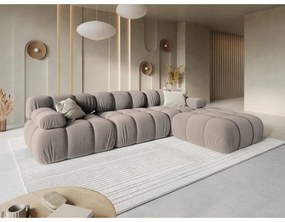 Világosbarna bársony moduláris kanapé 282 cm Bellis – Micadoni