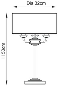 Endon 110721 - Asztali lámpa HIGHCLERE 3xE14/18W/230V bézs/réz