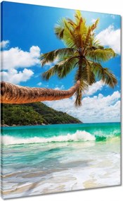 Vászonkép 50x70 Paradicsomi tengerpart pálmafákkal