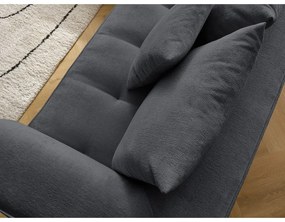 Sötétszürke zsenília sarokkanapé (jobb oldali-L alakú) Whesley – Bobochic Paris