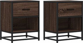 vidaXL 2 db barna tölgyszínű szerelt fa éjjeliszekrény 40x31x50 cm