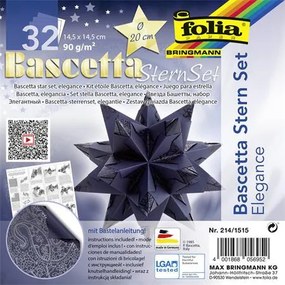 Bascetta csillag készlet, 14,5x14,5 cm, 90 g, 32 lap, FOLIA, kék-indiai álom (FL2141515)