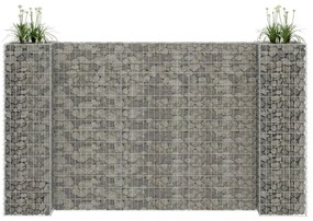 H alakú acéldrót virágtartó gabion 260 x 40 x 150 cm