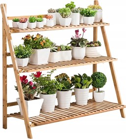 Összecsukható Növények Fából Készült Állvány Virágtartó Polc