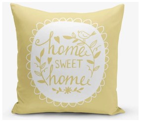 Home Sweet Home sárga párnahuzat, 45 x 45 cm - Minimalist Cushion Covers