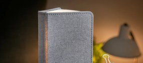 Összecsukható lámpa "Smart Book" mini, szürke textil - Gingko