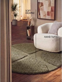 Khaki kézi szövésű kerek szőnyeg ø 200 cm Lambeth Jasper – Ted Baker