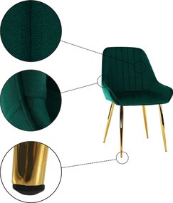 Étkezőszék, smaragd/gold króm-arany, PERLIA