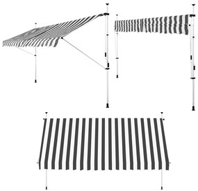 Deuba Napellenző 400 cm - szürke/fehér