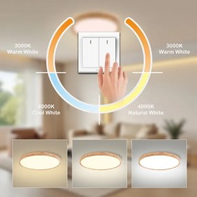 Brilagi - LED mennyezeti lámpatest WOODROUND LED/40W/230V 3000/4000/6000K átm. 60 cm
