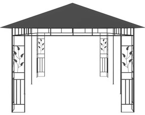 Antracitszürke pavilon szúnyoghálóval 6 x 3 x 2,73 m