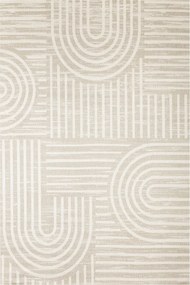 Zsinóros Szőnyeg Kültéri Csíkos Bézs Krém Teraszra És Nappaliba Haga 200x290 cm