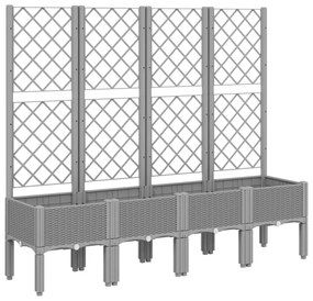 világosszürke PP rácsos kerti ültetőláda 160 x 40 x 142 cm