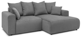 Szürke bársony sarokkanapé Enjoy – Bobochic Paris