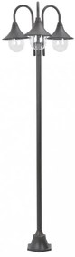 bronzszínű 3-égős alumínium kerti állólámpa, E27, 220 cm