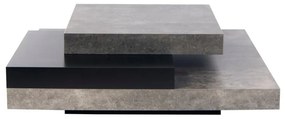 Slate dohányzóasztal beton dekorral, fekete részletekkel - TemaHome