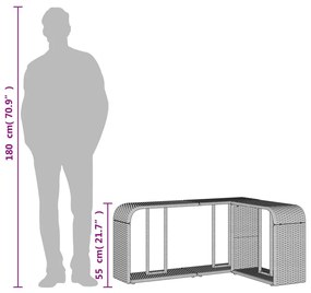 2 db szürke polyrattan tárolópolc