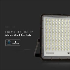 LED Kültéri napelemes reflektor LED/30W/3,2V 4000K fekete + + távirányító