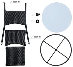 STILISTA Kerti polyrattan asztal 60 x 75 cm krémszínű