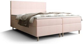 Franciaágy Boxspring 160 cm Flu (világos rózsaszín) (matraccal és tárolóhellyel). 1046551