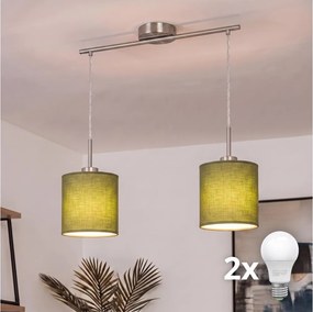 BRILAGI - NUBILA LED csillár zsinóron, 2xE27/60W/230V, zöld