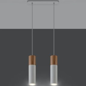 Sollux SL.0629 - Csillár zsinóron PABLO 2xGU10/40W/230V fehér