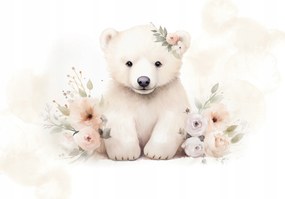 Fotótapéta Macik virágokkal akvarell pasztell vinil 368x254 +ragasztó