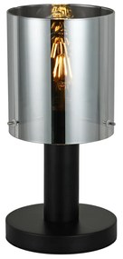 ITALUX SARDO füstszínű burával asztali lámpa fekete, E27, IT-TB-5581-1-BK+SG